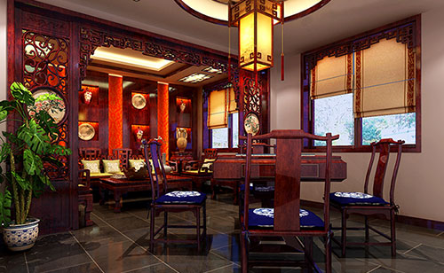 苏州古典中式风格茶楼包间设计装修效果图